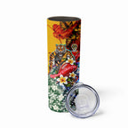 Personalized Richmond Football Tigers Skinny Tumbler Tropical Hibiscus Flowers - Pacific Fusion Style