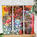 Personalized Richmond Football Tigers Skinny Tumbler Tropical Hibiscus Flowers - Pacific Fusion Style