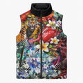 Personalized Richmond Football Tigers Sleeveless Puffer Jacket Tropical Hibiscus Flowers - Pacific Fusion Style