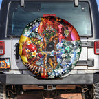 Personalized Richmond Football Tigers Spare Tire Cover Tropical Hibiscus Flowers - Pacific Fusion Style