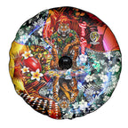 Personalized Richmond Football Tigers Spare Tire Cover Tropical Hibiscus Flowers - Pacific Fusion Style