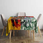 Personalized Richmond Football Tigers Tablecloth Tropical Hibiscus Flowers - Pacific Fusion Style