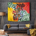 Personalized Richmond Football Tigers Tapestry Tropical Hibiscus Flowers - Pacific Fusion Style