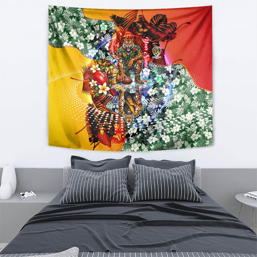 Personalized Richmond Football Tigers Tapestry Tropical Hibiscus Flowers - Pacific Fusion Style