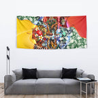 Personalized Richmond Football Tigers Tapestry Tropical Hibiscus Flowers - Pacific Fusion Style