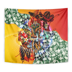 Personalized Richmond Football Tigers Tapestry Tropical Hibiscus Flowers - Pacific Fusion Style