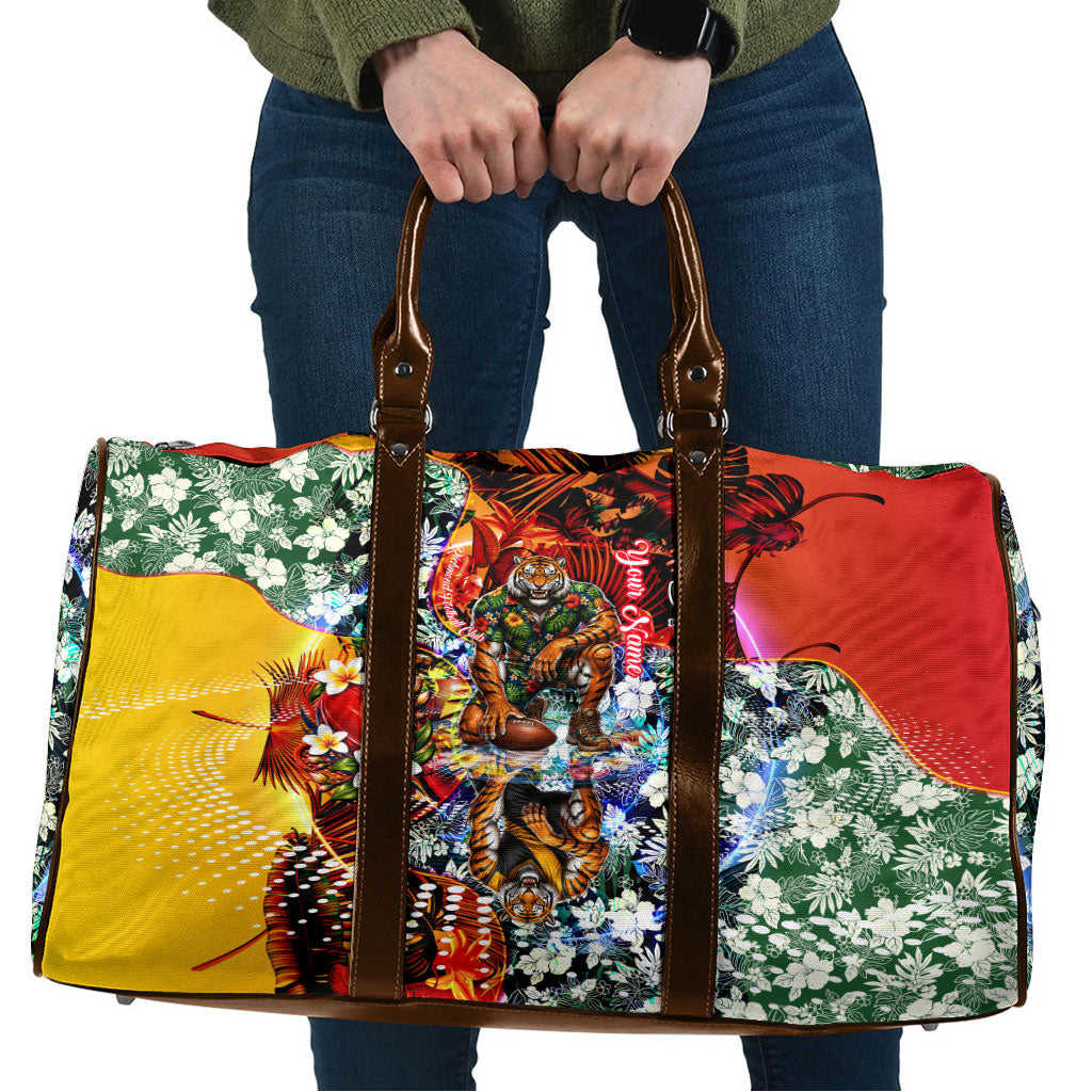Personalized Richmond Football Tigers Travel Bag Tropical Hibiscus Flowers - Pacific Fusion Style