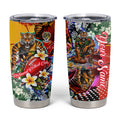 Personalized Richmond Football Tigers Tumbler Cup Tropical Hibiscus Flowers - Pacific Fusion Style