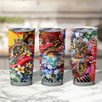 Personalized Richmond Football Tigers Tumbler Cup Tropical Hibiscus Flowers - Pacific Fusion Style