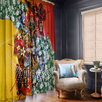 Personalized Richmond Football Tigers Window Curtain Tropical Hibiscus Flowers - Pacific Fusion Style