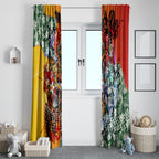 Personalized Richmond Football Tigers Window Curtain Tropical Hibiscus Flowers - Pacific Fusion Style