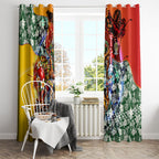 Personalized Richmond Football Tigers Window Curtain Tropical Hibiscus Flowers - Pacific Fusion Style