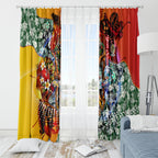 Personalized Richmond Football Tigers Window Curtain Tropical Hibiscus Flowers - Pacific Fusion Style