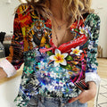 Personalized Richmond Football Tigers Women Casual Shirt Tropical Hibiscus Flowers - Pacific Fusion Style