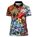 Personalized Richmond Football Tigers Women Polo Shirt Tropical Hibiscus Flowers - Pacific Fusion Style