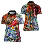 Personalized Richmond Football Tigers Women Polo Shirt Tropical Hibiscus Flowers - Pacific Fusion Style