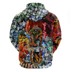 Personalized Richmond Football Tigers Zip Hoodie Tropical Hibiscus Flowers - Pacific Fusion Style