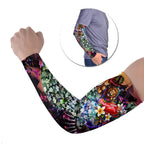 Personalized Brisbane Lions Football Arm Sleeves Tropical Hibiscus Flowers - Pacific Fusion Style