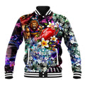 Personalized Brisbane Lions Football Baseball Jacket Tropical Hibiscus Flowers - Pacific Fusion Style