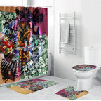 Personalized Brisbane Lions Football Bathroom Set Tropical Hibiscus Flowers - Pacific Fusion Style