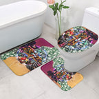 Personalized Brisbane Lions Football Bathroom Set Tropical Hibiscus Flowers - Pacific Fusion Style
