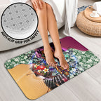 Personalized Brisbane Lions Football Bathroom Set Tropical Hibiscus Flowers - Pacific Fusion Style