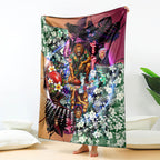 Personalized Brisbane Lions Football Blanket Tropical Hibiscus Flowers - Pacific Fusion Style