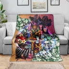Personalized Brisbane Lions Football Blanket Tropical Hibiscus Flowers - Pacific Fusion Style