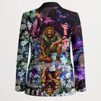 Personalized Brisbane Lions Football Blazer Tropical Hibiscus Flowers - Pacific Fusion Style