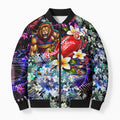 Personalized Brisbane Lions Football Bomber Puffer Jacket Tropical Hibiscus Flowers - Pacific Fusion Style