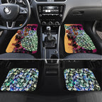 Personalized Brisbane Lions Football Car Mats Tropical Hibiscus Flowers - Pacific Fusion Style