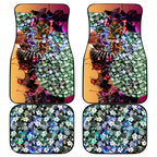 Personalized Brisbane Lions Football Car Mats Tropical Hibiscus Flowers - Pacific Fusion Style