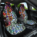 Personalized Brisbane Lions Football Car Seat Cover Tropical Hibiscus Flowers - Pacific Fusion Style
