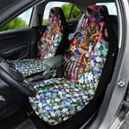 Personalized Brisbane Lions Football Car Seat Cover Tropical Hibiscus Flowers - Pacific Fusion Style