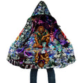 Personalized Brisbane Lions Football Cloak Tropical Hibiscus Flowers - Pacific Fusion Style