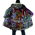 Personalized Brisbane Lions Football Cloak Tropical Hibiscus Flowers - Pacific Fusion Style