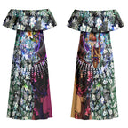 Personalized Brisbane Lions Football Couples Matching Off Shoulder Maxi Dress and Hawaiian Shirt Tropical Hibiscus Flowers - Pacific Fusion Style