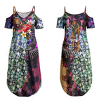 Personalized Brisbane Lions Football Couples Matching Summer Maxi Dress and Long Sleeve Button Shirt Tropical Hibiscus Flowers - Pacific Fusion Style