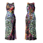Personalized Brisbane Lions Football Couples Matching Tank Maxi Dress and Hawaiian Shirt Tropical Hibiscus Flowers - Pacific Fusion Style