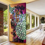 Personalized Brisbane Lions Football Door Cover Tropical Hibiscus Flowers - Pacific Fusion Style