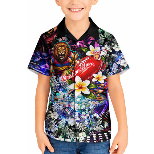 Personalized Brisbane Lions Football Hawaiian Shirt Tropical Hibiscus Flowers - Pacific Fusion Style