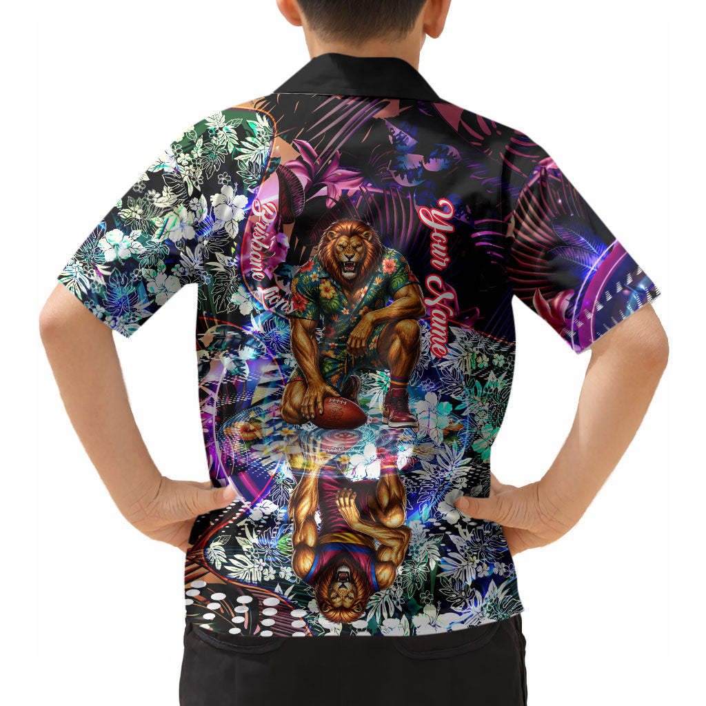 Personalized Brisbane Lions Football Hawaiian Shirt Tropical Hibiscus Flowers - Pacific Fusion Style