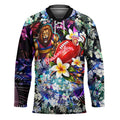 Personalized Brisbane Lions Football Hockey Jersey Tropical Hibiscus Flowers - Pacific Fusion Style