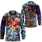 Personalized Brisbane Lions Football Hockey Jersey Tropical Hibiscus Flowers - Pacific Fusion Style