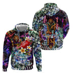Personalized Brisbane Lions Football Hoodie Tropical Hibiscus Flowers - Pacific Fusion Style