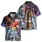 Personalized Brisbane Lions Football Kid Hawaiian Shirt Tropical Hibiscus Flowers - Pacific Fusion Style
