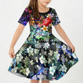 Personalized Brisbane Lions Football Kid Short Sleeve Dress Tropical Hibiscus Flowers - Pacific Fusion Style