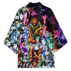 Personalized Brisbane Lions Football Kimono Tropical Hibiscus Flowers - Pacific Fusion Style