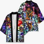 Personalized Brisbane Lions Football Kimono Tropical Hibiscus Flowers - Pacific Fusion Style
