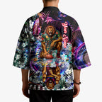 Personalized Brisbane Lions Football Kimono Tropical Hibiscus Flowers - Pacific Fusion Style